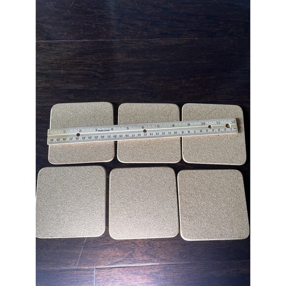 VTG Boxed Set Of 6 Clover Leaf Cork Coasters Floral White Flowers Made In UK EUC - Picture 7 of 9